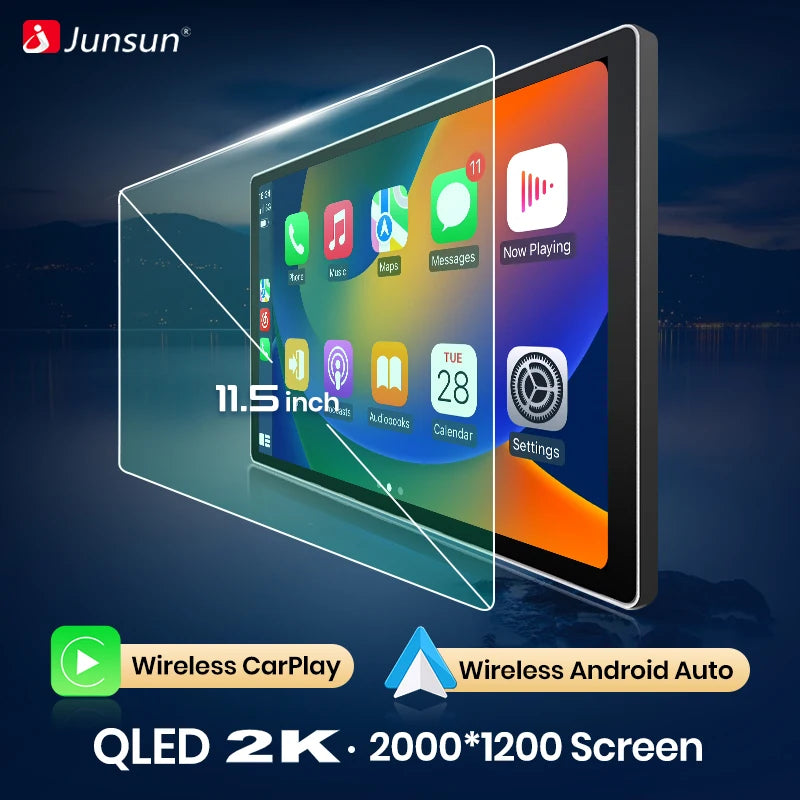 Junsun V3 Plus 2K CarPlay Android Auto Inteligentny System Samochodowy dla Mercedes Benz Klasa C Klasa CLK W203 W209 S203 A209 2000-2005