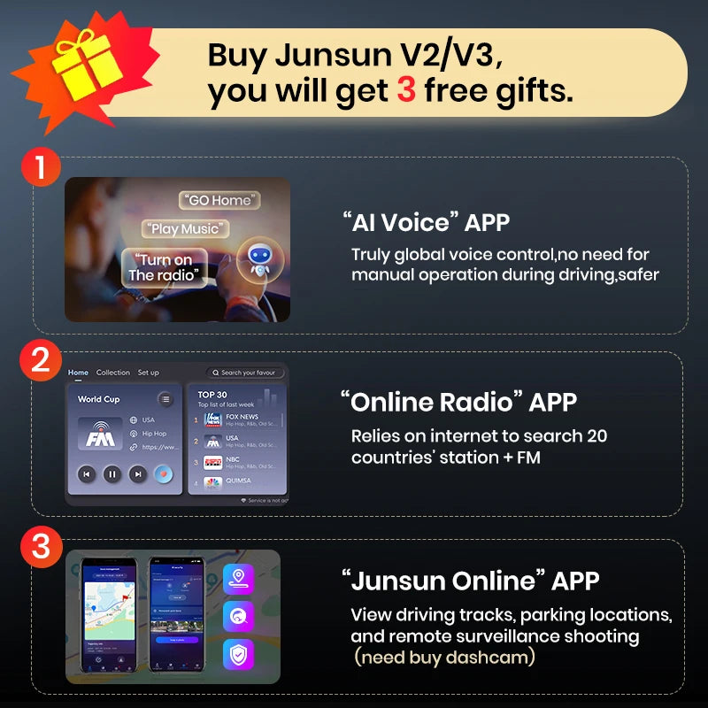 Junsun V3 Plus 2K  Wireless CarPlay Android Auto Car Intelligent Systems For Mercedes Benz SLK Class R171 2004-2011 Autoradio