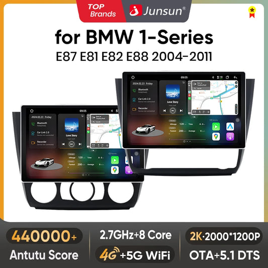 Junsun V3 Plus 2K Bezprzewodowe CarPlay Android Auto Inteligentny System Samochodowy dla BMW Serii 1 E87 E81 E82 E88 2004-2011 Autoradio