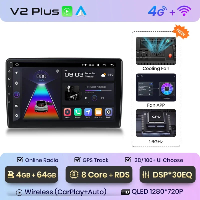 Junsun Wireless CarPlay Android Auto Car Radio For Ford New Transit 2009 2010 2011 2012 2013-2019 Intelligent Systems Multimedia