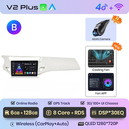 Junsun Wireless CarPlay Android Auto Car Radio Multimedia For Citroen C3 DS3 2010-2016 GPS Intelligent Systems Smart Autoradio