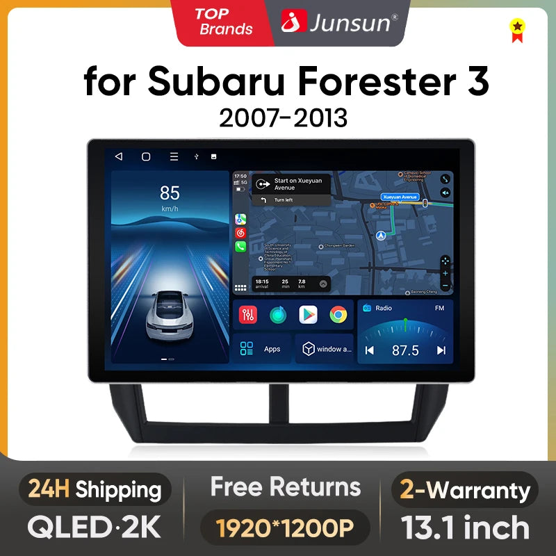 Junsun X7 MAX 13.1“ 2K Wireless CarPlay Android Auto Car Radio for Subaru Forester 3 SH Impreza 2007-2013 Multimedia autoradio