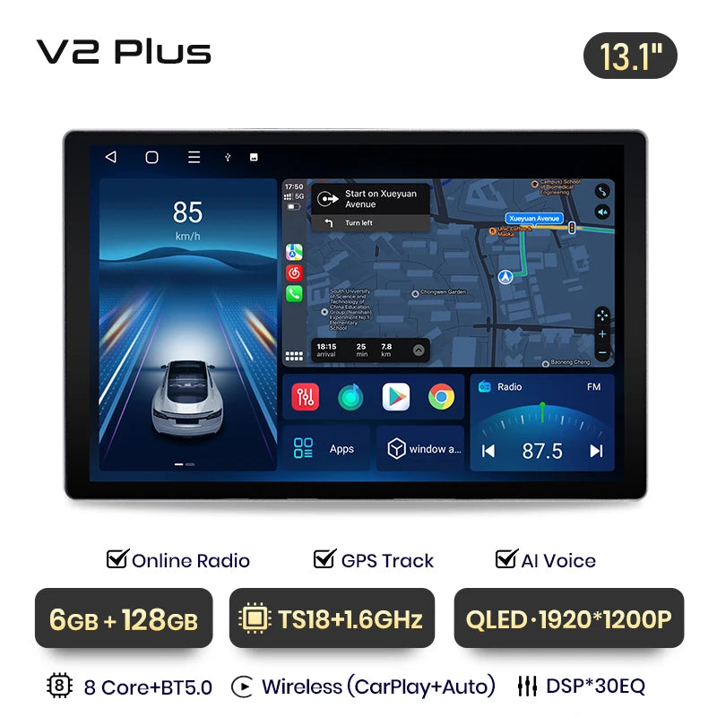 Junsun X7 MAX 2K HD Screen Wireless CarPlay Auto Car Radio for BMW E46 M3 318/320/325/330/335 Car Multimedia GPS 2din autoradio