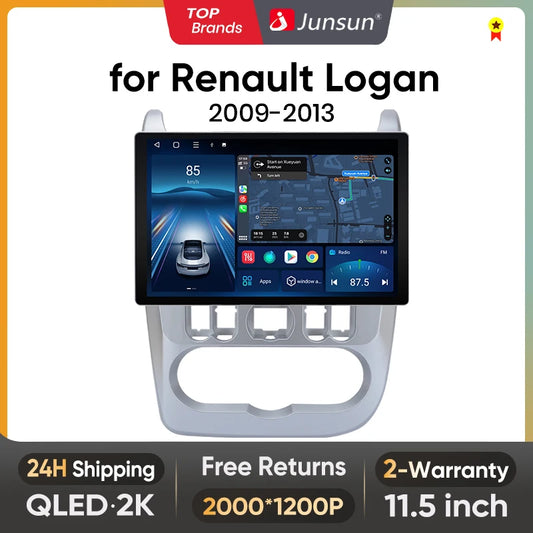 Junsun X7 PRO 11.5“ 2K Wireless CarPlay Android Auto Car Radio for Renault Logan 1 Sandero 2009-2013 Dacia Duster autoradio