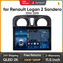 Junsun X7 PRO 11.5“ 2K  Wireless CarPlay Android Auto Car Radio for Renault Logan 2 Sandero 2014-2019 Multimedia autoradio