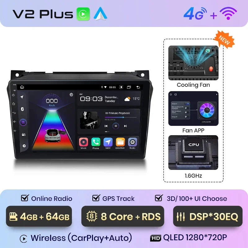 Junsun Wireless CarPlay Android Auto Radio For Suzuki Alto 2009 2010 2011 2012 -2016 Car Intelligent Systems RDS BT WiFi 2 din