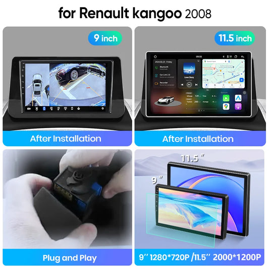 Junsun Wireless CarPlay Car Radio For Renault kangoo 2008 Android Multimedia