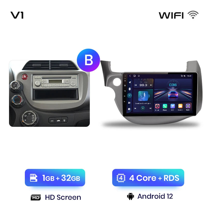 Junsun V1pro Android 10 AI Voice 4G Carplay RDS Car Radio Multimedia GPS For HONDA FIT JAZZ 2007-2013 2din autoradio bluetooth