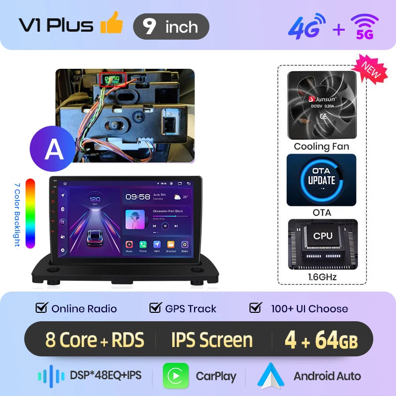 Junsun Wireless CarPlay Car Radio For Volvo XC90 2004-2014 Android Multimedia