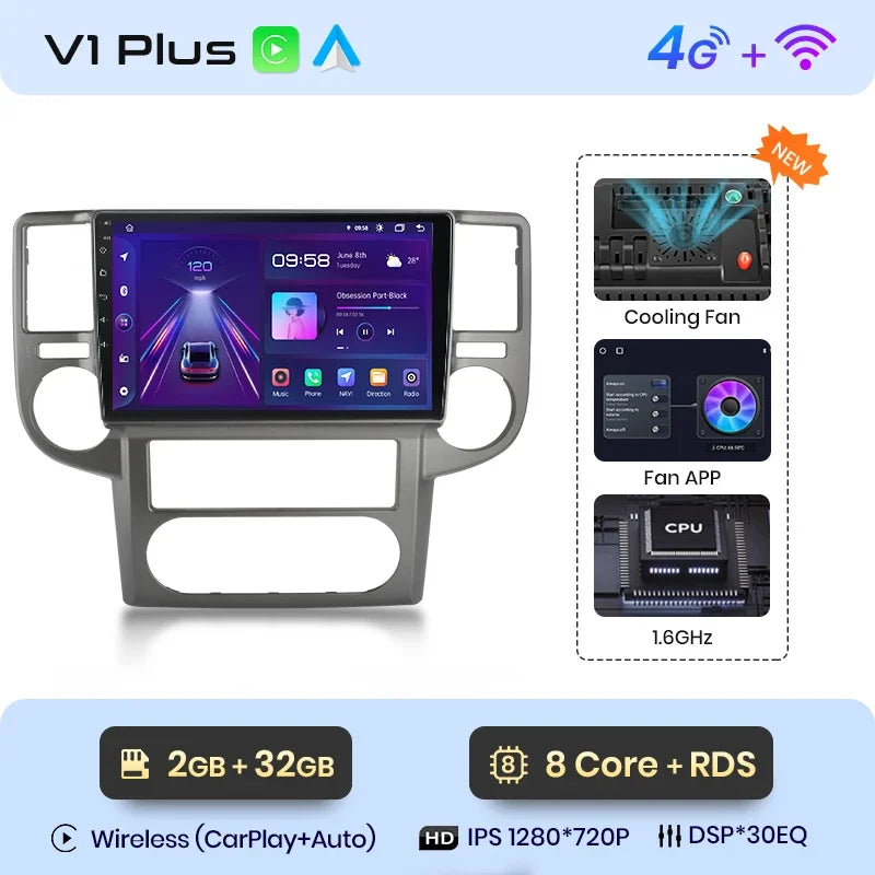 Junsun Wireless CarPlay Android Auto Radio For NISSAN X-TRAIL Xtrail 2003 2004 -2007 Car Intelligent Systems RDS BT WiFi 2 din