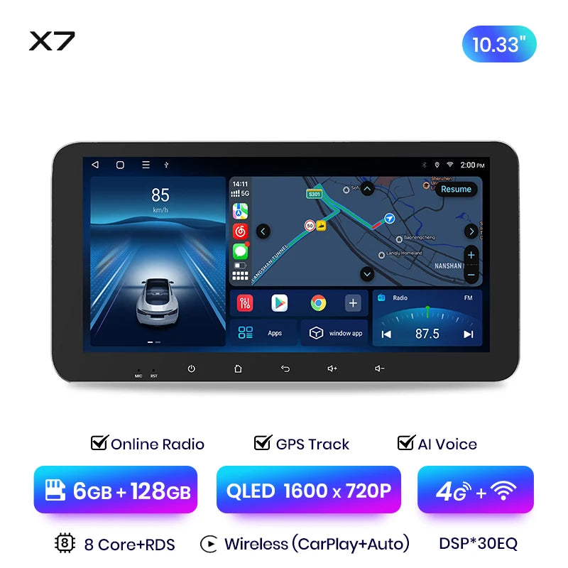 Junsun X7 PRO 11.5“ 2K AI Voice Wireless CarPlay Android Auto Car Radio For Skoda Superb 2 2008-2015 Multimedia autoradio