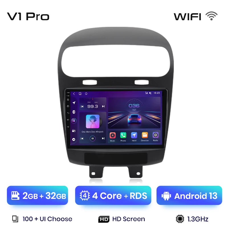 Junsun V1 Plus Car Radio For Dodge Journey Fiat Freemont 2011 - 2020 wireless CarPlay Android Auto No 2 din 2din DVD
