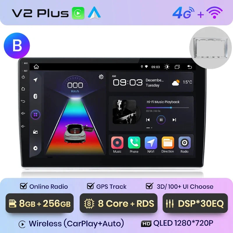Junsun Wireless CarPlay Android Auto Car Radio Multimedia For VW Passat B5 B6 2004-2010  GPS Intelligent Systems Smart Autoradio