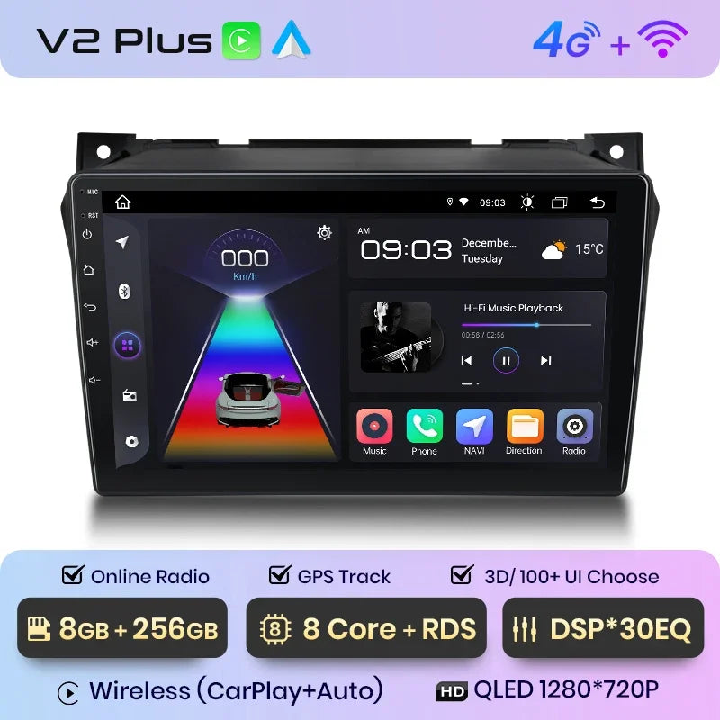 Junsun Wireless CarPlay Android Auto Radio For Suzuki Alto 2009 2010 2011 2012 -2016 Car Intelligent Systems RDS BT WiFi 2 din