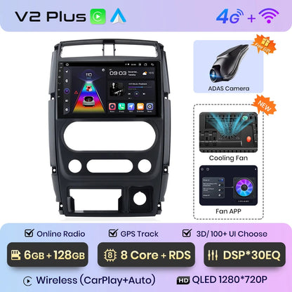 Junsun V1pro AI Voice Car Radio Android Auto Multimedia Player For Suzuki Jimny 3 2005-2019 Carplay 4G RDS 2din GPS autoradio