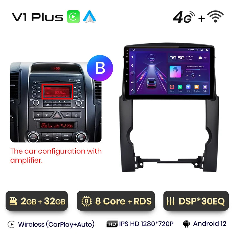 Junsun V1pro AI Voice 2 din Android Auto Radio For Kia Sorento 2 XM 2009 - 2012 Carplay Car Multimedia GPS 2din autoradio