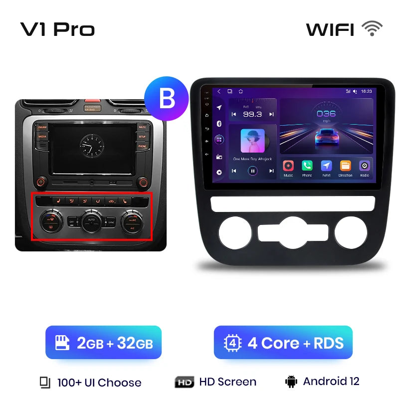 Junsun V1pro AI Voice 2 din Android Auto Radio For VW Volkswagen Scirocco 2008-2013 Carplay 4G Car Multimedia GPS 2din autoradio