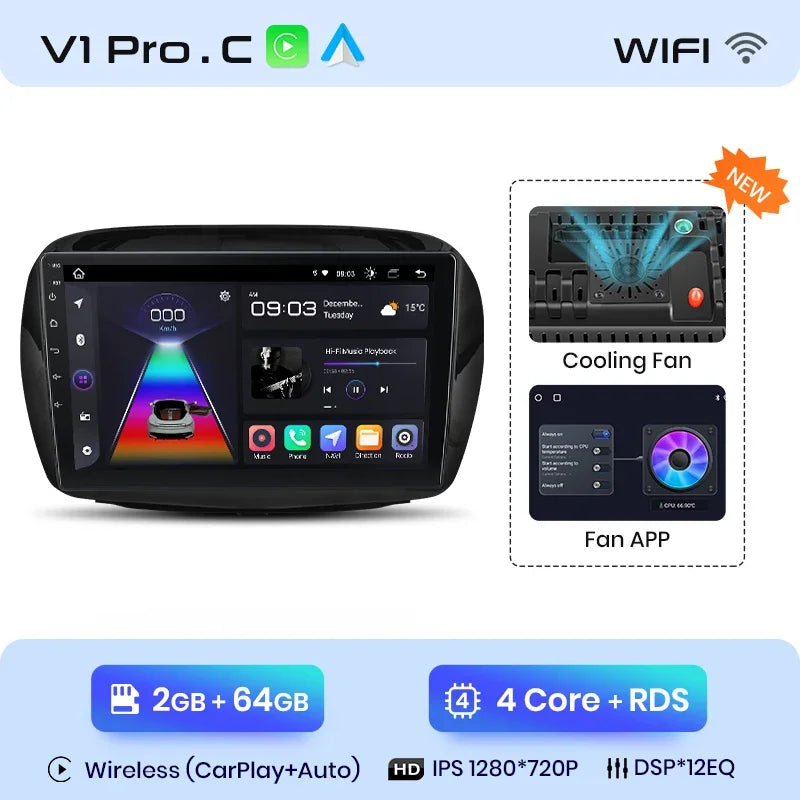 Junsun Wireless CarPlay Android Auto Radio For Honda Edix FRV 2004 2005 2006 2007-2009 Car Intelligent Systems RDS BT WiFi 2 din