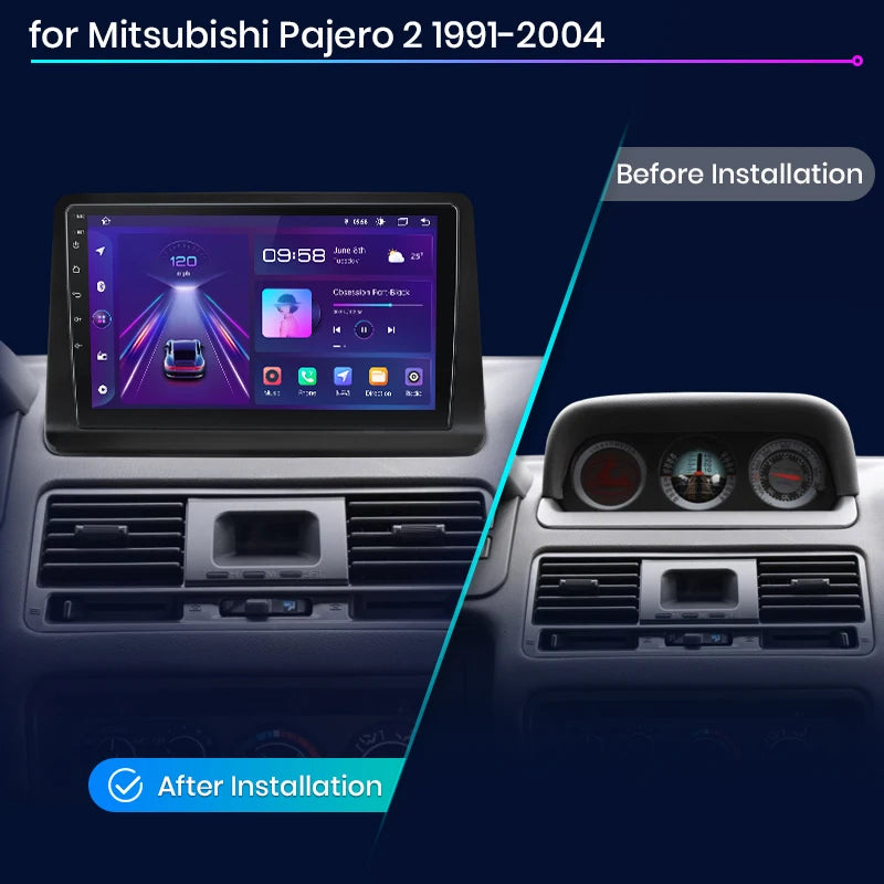 Junsun V1 Plus Car Radio For Mitsubishi Pajero 2 V20 V30 V40 1991 - 2004 wireless CarPlay Android Auto No 2 din 2din DVD