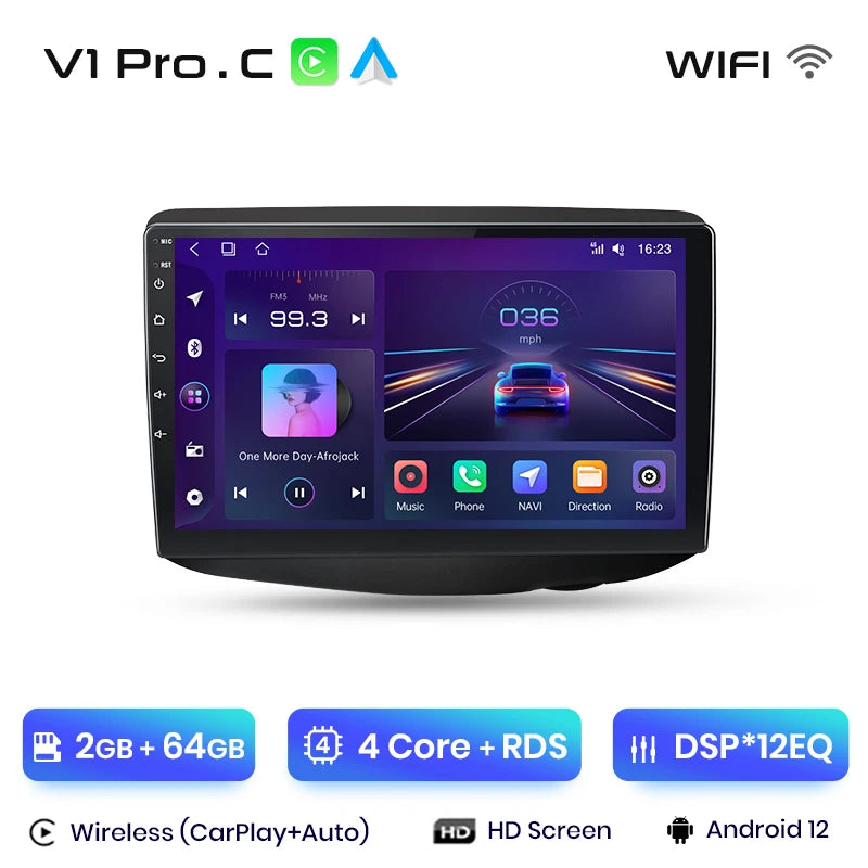 Junsun V1pro Android Auto Radio for Toyota Vitz XP10 Yadditif Platz Echo 1999-2005 Carplay 4G Car Multimedia GPS 2din autoradio