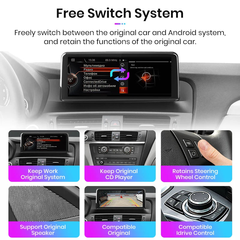 Junsun 10.25 inch CarPlay For Apple Car Radio Multimedia For BMW X3 F25 X4 F26 2013-2017 CIC NBT Wireless Android Auto Stereo