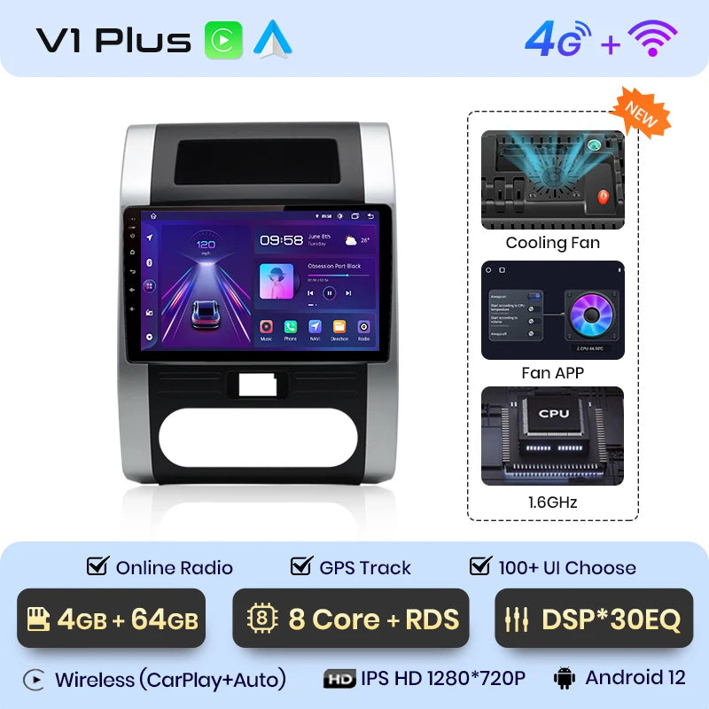 Junsun V1pro AI Voice 2 din Android Auto Radio For Nissan x trail t31 2008-2012 Carplay 4G Car Multimedia GPS 2din autoradio