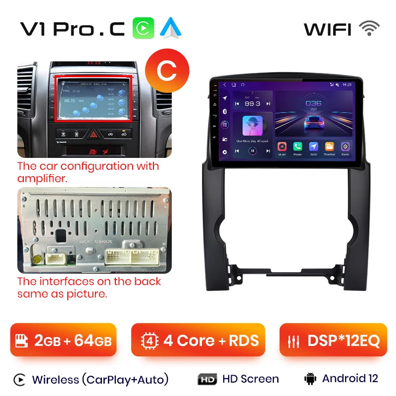 Junsun V1pro AI Voice 2 din Android Auto Radio For Kia Sorento 2 XM 2009 - 2012 Carplay Car Multimedia GPS 2din autoradio