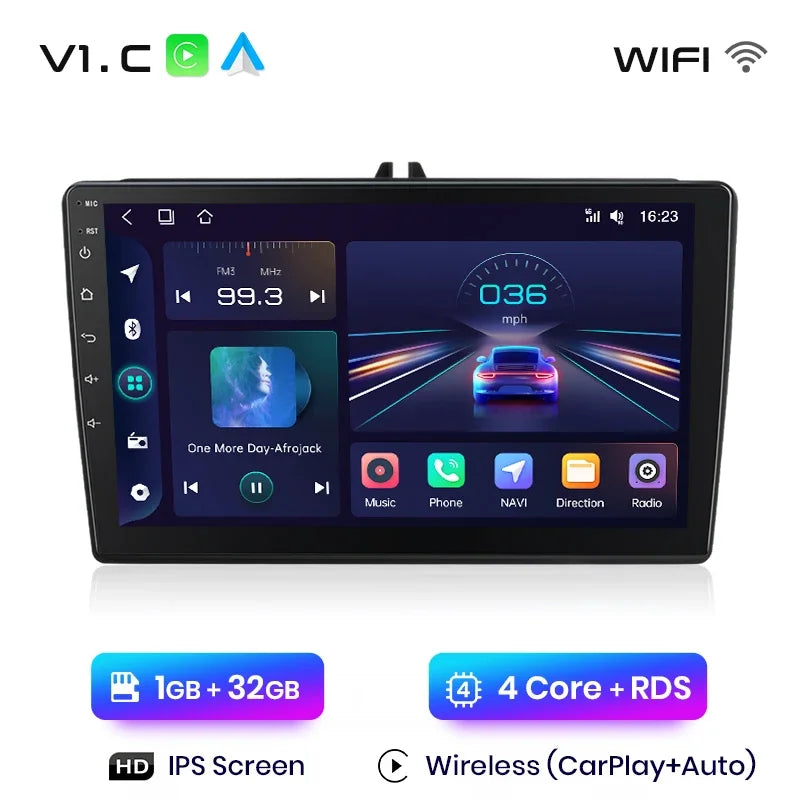 Junsun Wireless CarPlay Android Auto Radio For VW Tiguan Touran Caddy Passat Seat 2009 Car Intelligent Systems RDS BT WiFi 2 din