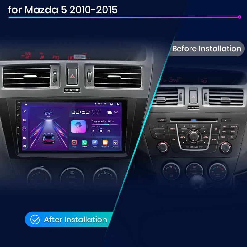 Junsun V1 AI Voice Wireless CarPlay Android Auto Radio For MAZDA 5 2010-2015 4G Car Multimedia GPS 2din autoradio