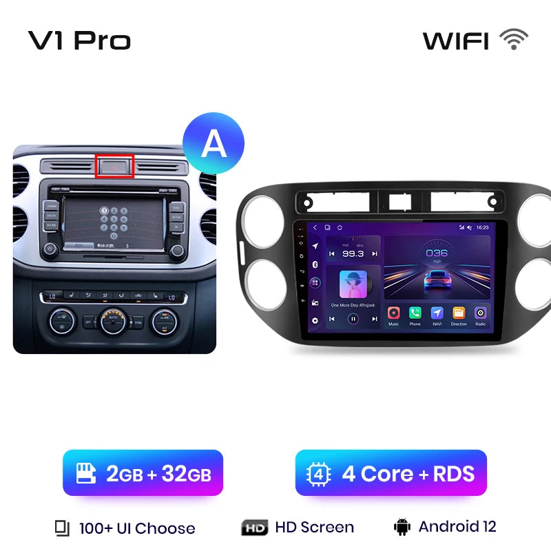 Junsun V1pro AI Voice 2 din Android Auto Radio For VW Volkswagen Tiguan 1 NF 2006-2016 Carplay Car Multimedia GPS 2din autoradio