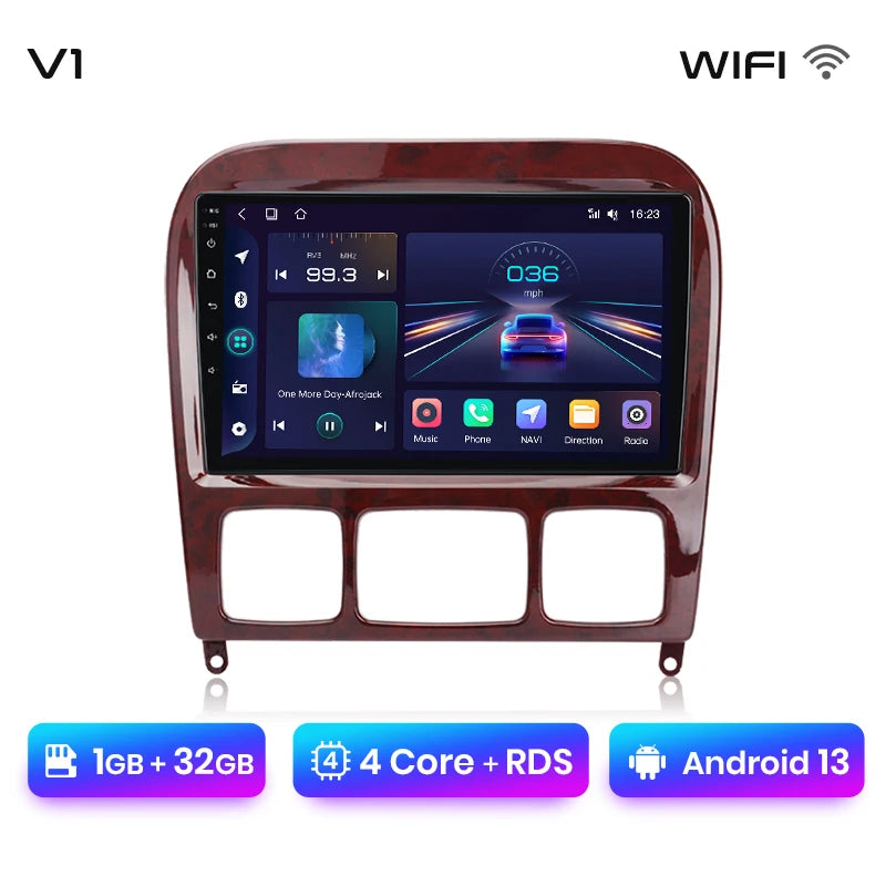 Junsun V1 Plus Car Radio For Mercedes Benz S-Class W220 1998 - 2005 wireless CarPlay Android Auto No 2 din 2din DVD