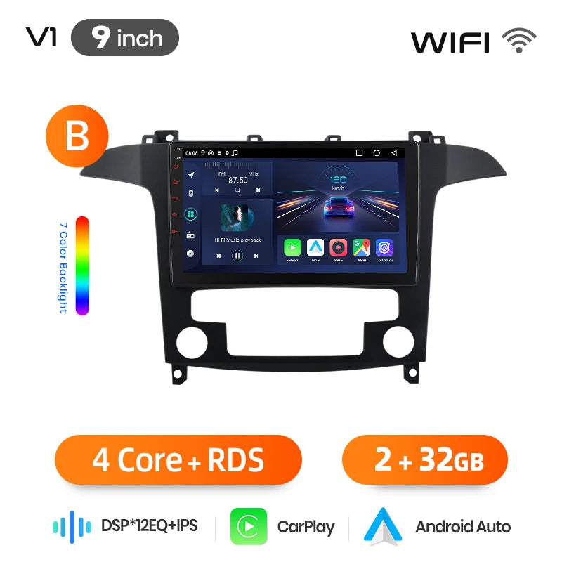 Junsun Wireless CarPlay Car Radio For Ford S-Max S max 2007 2008 2009-2015 Android Multimedia