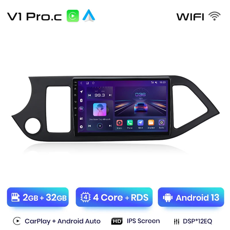 Junsun Car Radio For KIA Morning Picanto 2011 - 2016 wireless CarPlay Android Auto car intelligent systems No 2 din 2din DVD