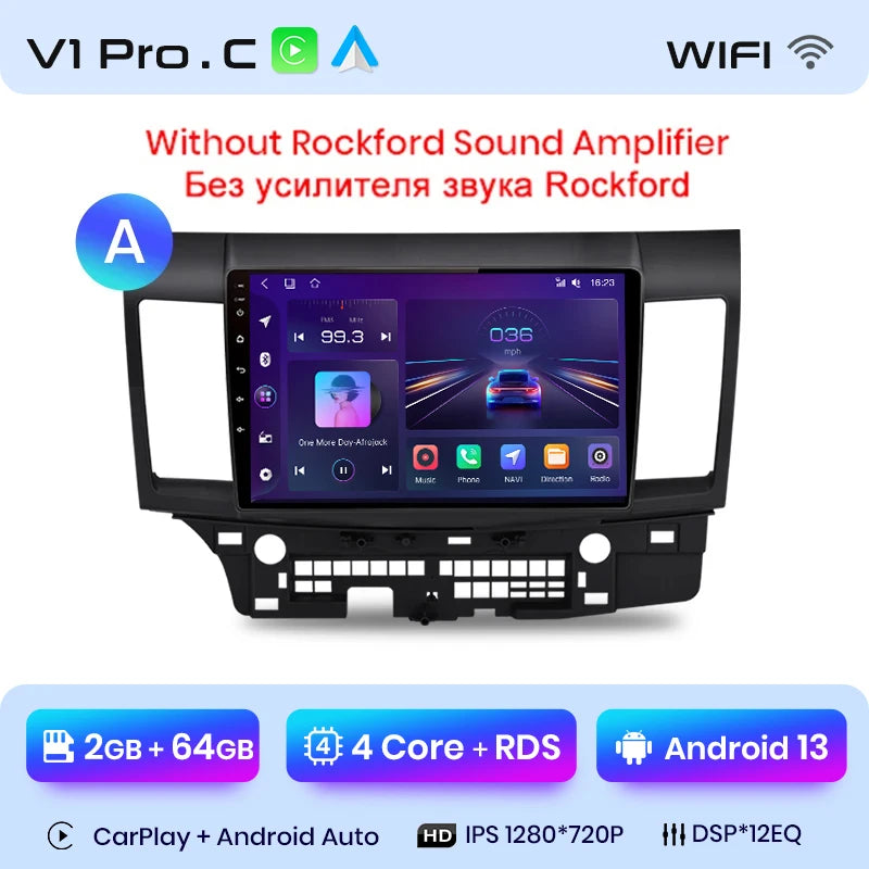 Junsun Car Radio For Mitsubishi Lancer 2007 - 2013 wireless CarPlay Android Auto car intelligent systems No 2 din 2din DVD