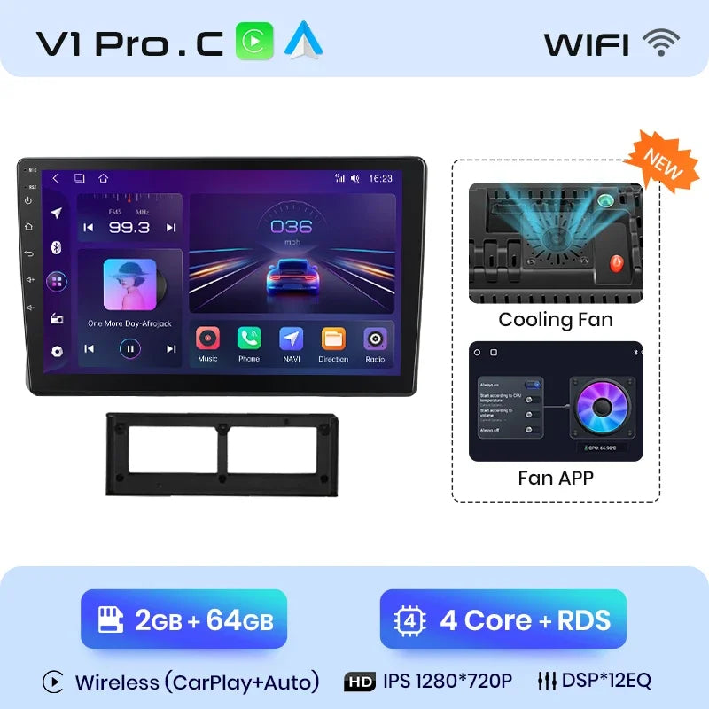 Junsun Wireless CarPlay Android Auto Radio For VW SANTANA 2000 BISTA 2003 2004-2011 Car Intelligent Systems RDS BT WiFi 2 din