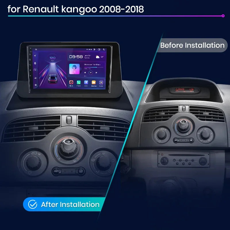 Junsun Wireless CarPlay Android Auto Car Radio For Renault Kangoo 2008 2009 2010 2011 2012-2018 Intelligent Systems Multimedia