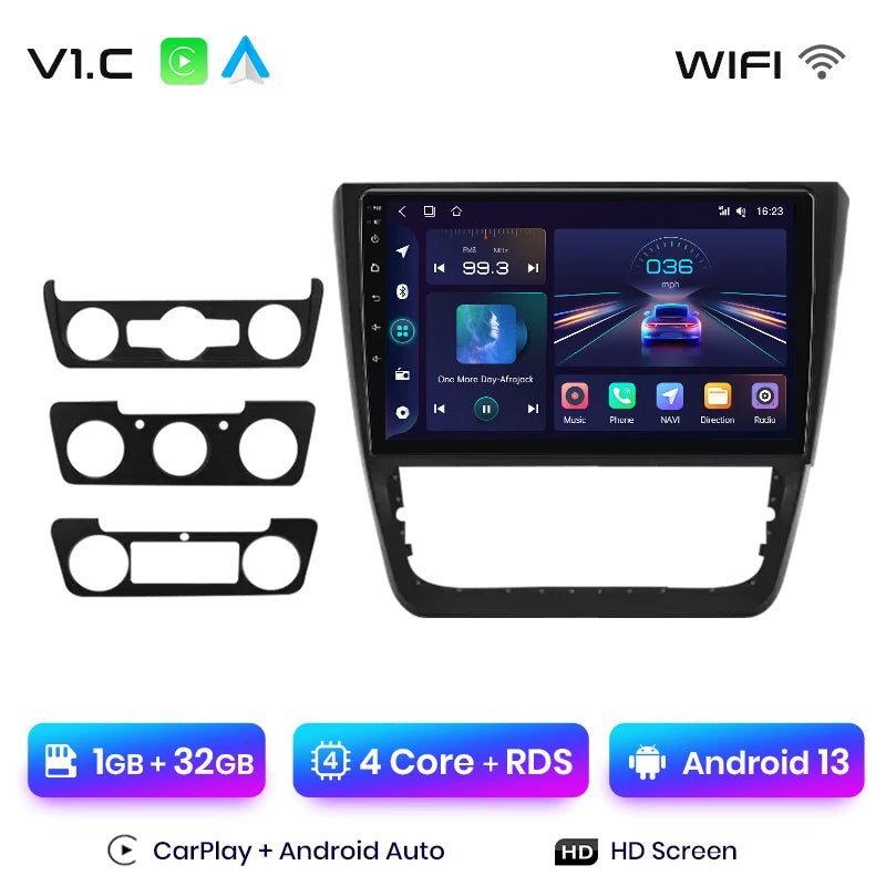Junsun V1 Plus Car Radio For SKODA Yeti 5L 2009 - 2014 wireless CarPlay Android Auto car intelligent systems No 2 din 2din DVD