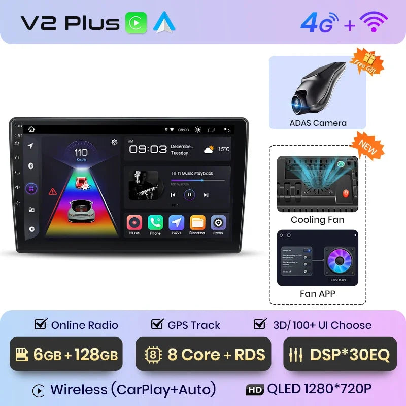 Junsun Wireless CarPlay Android Auto Radio For Hyundai I40 2012 2013 2014 2015 2016 Car Intelligent Systems RDS BT WiFi 2 din