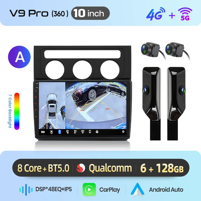 Junsun Wireless CarPlay Car Radio For Volkswagen Touran 1 2003 - 2010 Android Multimedia