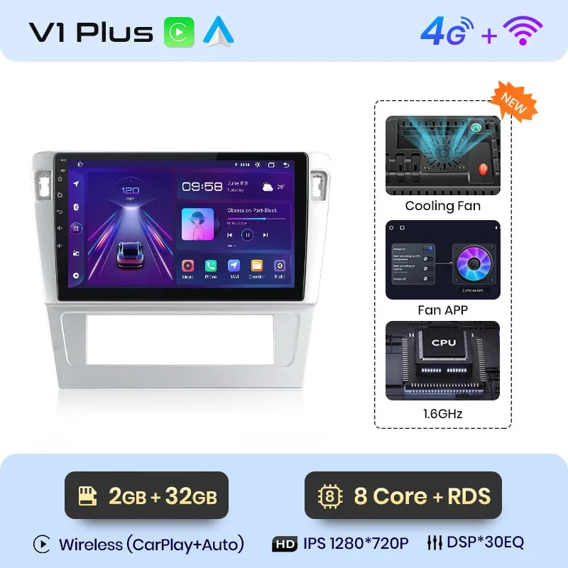 Junsun Wireless CarPlay Android Auto Car Radio Multimedia For Passat B7 2009-2011  GPS Intelligent Systems Smart Autoradio