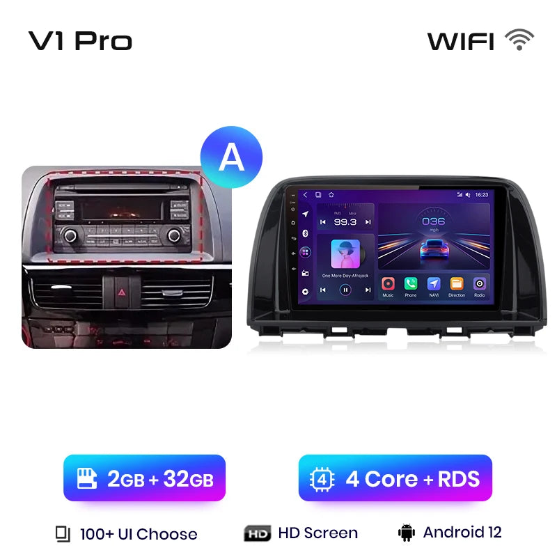 Junsun V1pro AI Voice 2 din Android Auto Radio For Mazda CX-5 2012-2015  Carplay 4G Car Multimedia GPS 2din autoradio