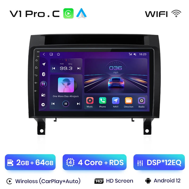 Junsun V1 CarPlay Android Auto Radio For Mercedes Benz SLK Class R171 2004-2011 SLK 200 280 300 350 Car Multimedia autoradio