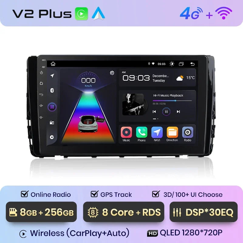 Junsun Wireless CarPlay Android Auto Radio For VW VILORAN SAGITAR TAYRON T-ROC 2021 Car Intelligent Systems RDS BT WiFi 2 din