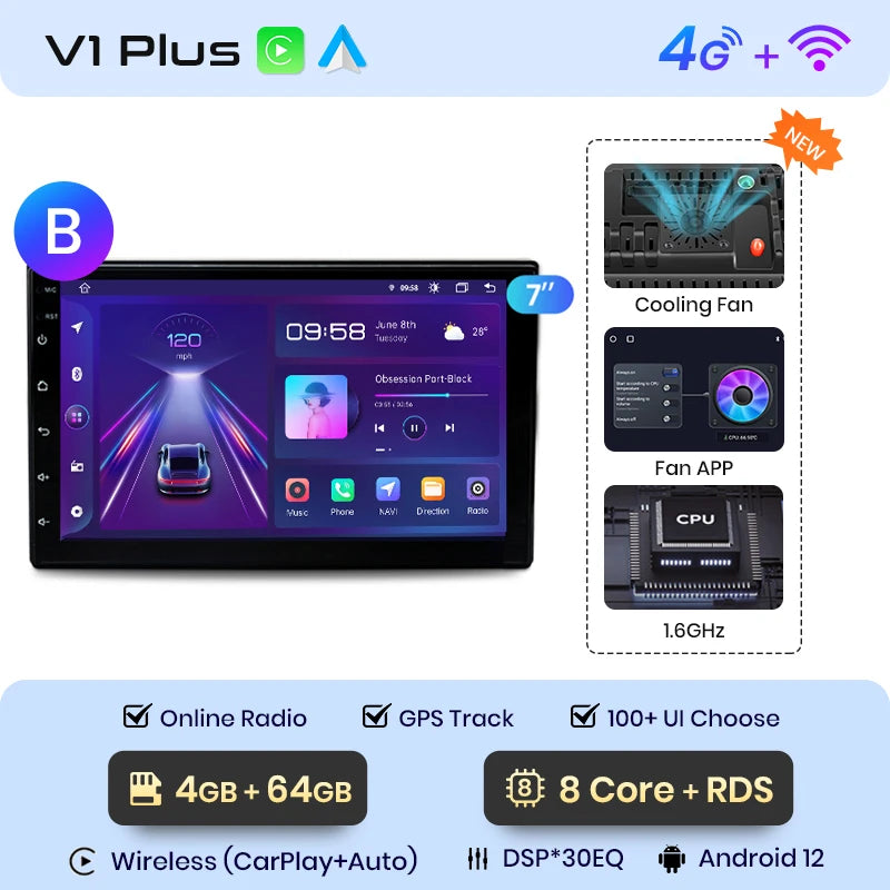 Junsun CarPlay Android Auto Car Intelligent Systems for VW Golf 4 Passat POLO Transport T5 Multivan Seat Jetta Autoradio
