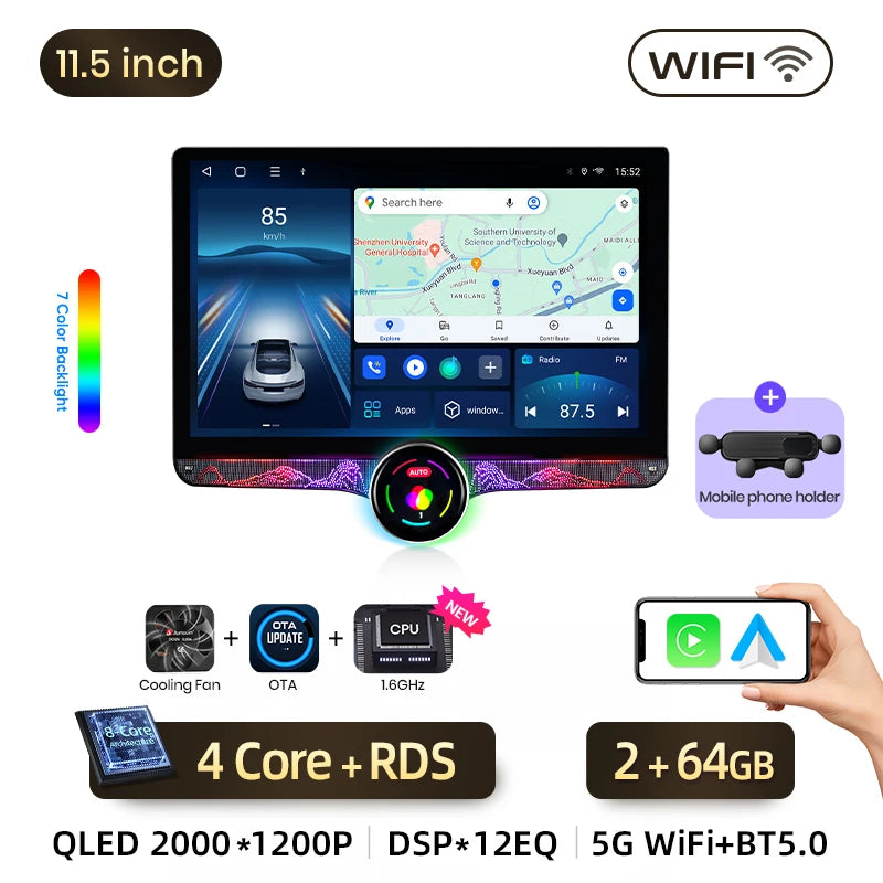 Junsun AI Wireless CarPlay Android Auto Car Radio For Hyundai Santa Fe 3 2013 2014 2015-2016 4G GPS Smart Intelligent Systems