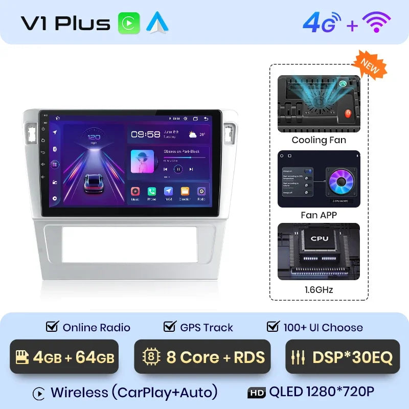 Junsun Wireless CarPlay Android Auto Car Radio Multimedia For Passat B7 2009-2011  GPS Intelligent Systems Smart Autoradio