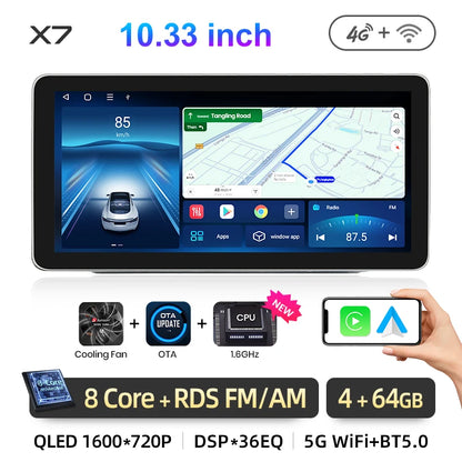 Junsun 2Din Wireless CarPlay for Apple Android Auto Car Radio Multimedia Player For VW Volkswagen Skoda Octavia PASSAT B6 GOLF