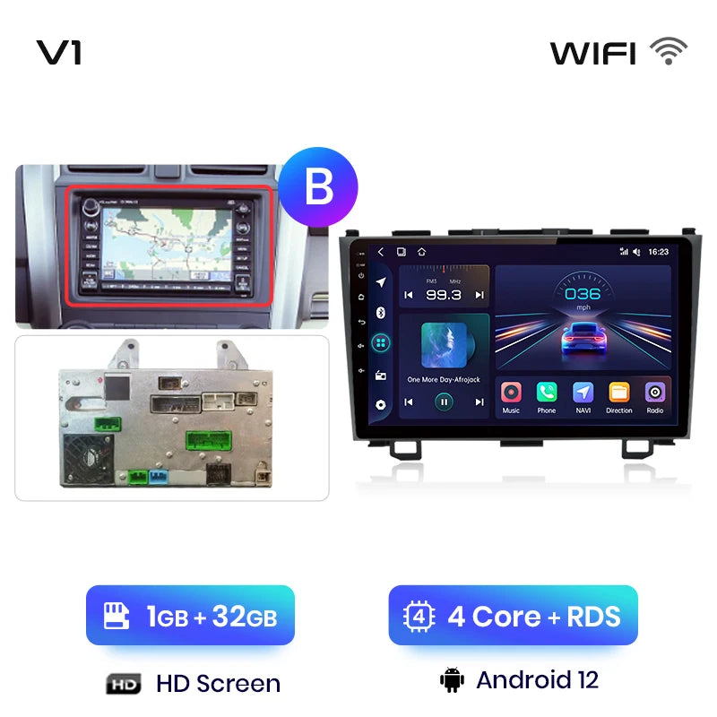 Junsun V1 Wireless CarPlay Android Auto Car Radio for Honda CR-V 3 RE CRV 2007-2011 GPS Car Intelligent Systems Smart Autoradio