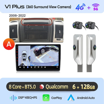Junsun AI 4G LTE Wireless CarPlay Android Auto Car Radio For Fiat Ducato Peugeot Boxer Citroen Jumper 2006-2015 GPS Navi RDS FM