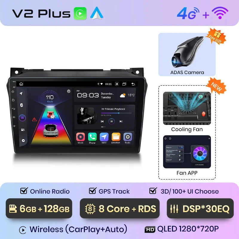 Junsun Wireless CarPlay Android Auto Radio For Suzuki Alto 2009 2010 2011 2012 -2016 Car Intelligent Systems RDS BT WiFi 2 din